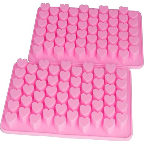 Moule à glace en silicone en forme de cœur avec cinquante cinq cavités pour chocolat et gâteaux DIY (1/5)