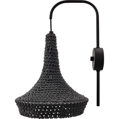Applique murale bohème grise coton MAHAKA E27 20W Shilo (1/3)