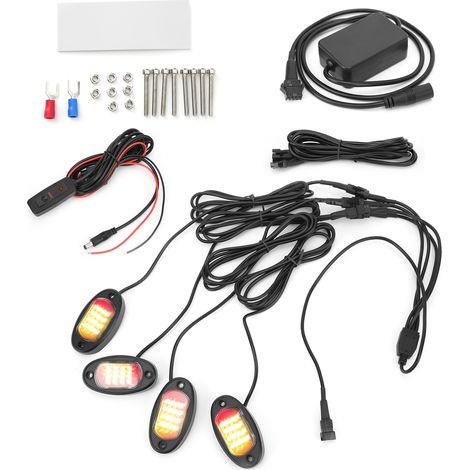 Kit d'éclairage LED pour roches 1V4 avec télécommande Bluetooth, néon étanche et musique, adapté aux voitures, camions tout-terrain et châssis. (1/5)