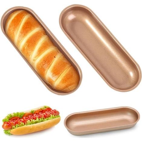 Plaques de cuisson pour baguette - Marque inconnue - Lot de 2 - 17,8 cm - Antiadhésives - Cuisson uniforme (1/4)