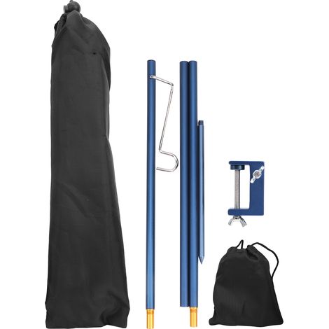 Support de lanterne portable pliable en alliage d'aluminium pour camping et barbecue - Bleu marine (1/5)