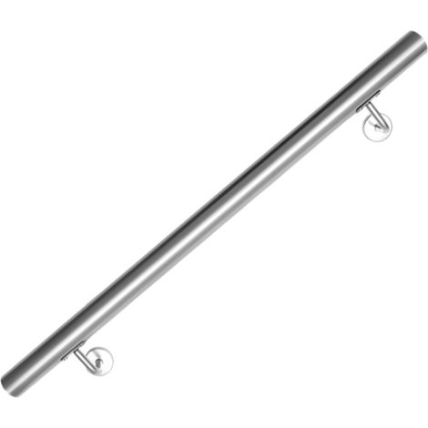 Wolketon Edelstahl Handlauf 50 - 200 cm Treppengeländer Innen &Außen Geländer Wandhandlauf für Treppe aus Edelstahlrohr V2A, Mit Montagematerial, Länge: 80 cm