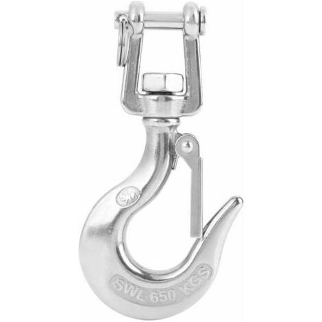 Crochet A Oeillet Pivotant - Acier Inoxydable 304 - Charge De Travail 650 Kg - Pour Levage Portuaire Minier Et Forestier - 1 Pièce (1/5)