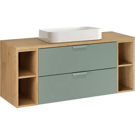 Mobile bagno con lavabo Oria verde 120cm (1/5)