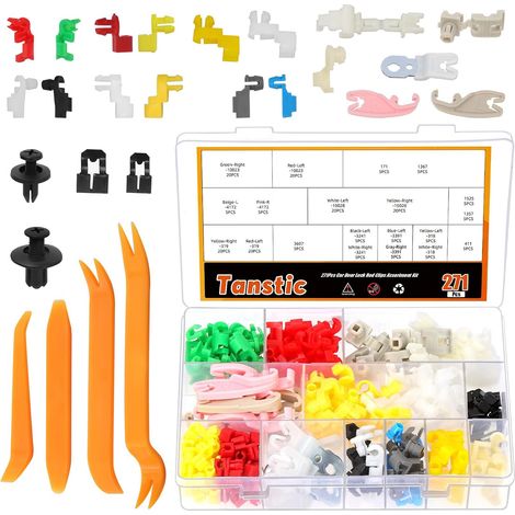 271 pièces, 15 tailles, ensemble de clips pour tige de verrouillage de porte, clip de verrouillage à pression pour capot pour SUV (1/5)