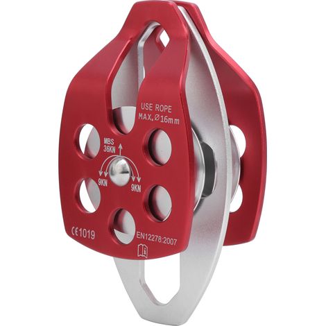 Doppelrollen-Bergsteigerrolle aus Aluminium für Outdoor-Überlebensausrüstung