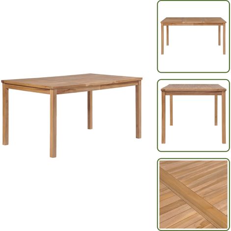 The Living Store Tavolo da Giardino 150x90x77 cm in Legno Massello di Teak - Tavolo da pranzo esterno