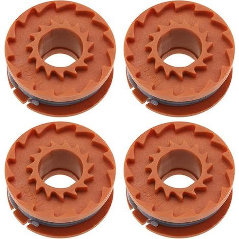 Lot de 4 bobines de fil pour débroussailleuse - 40,4 x 17,5 mm - Compatible avec débroussailleuse Titan 18 V - Longueur : 2,5 m - Diamètre du fil : 1,5 mm (1/5)