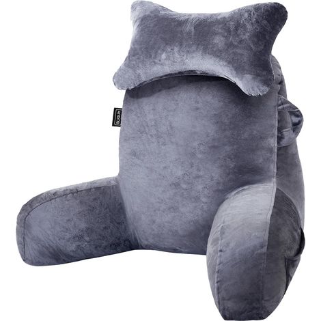 Reading Cushion for Sitting in Bed or Sofa for Adults, Back Cushion with Arm Support and Pockets, Adult Back Cushion for Bed, Chair for Bed Rest, Reading (1/5)
