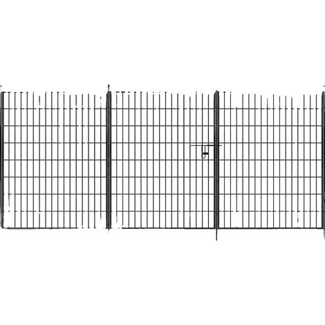 Clôture de jardin, métal résistant à la rouille, installation facile sans creuser, 10Pack - 24 po x 23,6 pi (1/2)
