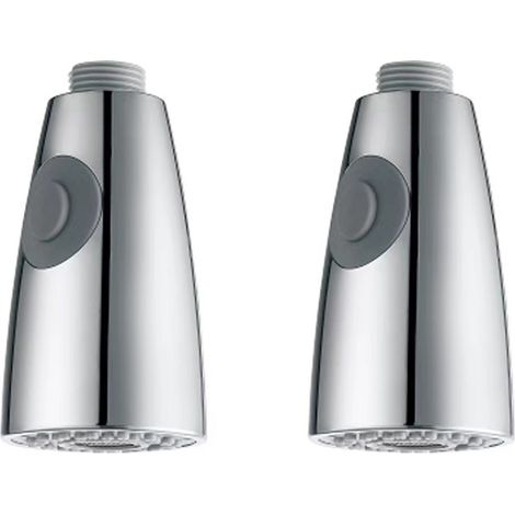 Rociador de grifo de cocina de 2 piezas, cabezal de repuesto de 2 chorros, rociador de repuesto para grifo mezclador de cocina, cromado, G1/2" (1/5)