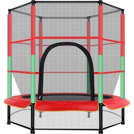 Trampoline de Jardin pour Enfant - PERFECT - diamètre 1,4m - Filet de Sécurité - Conception Anti-dumping