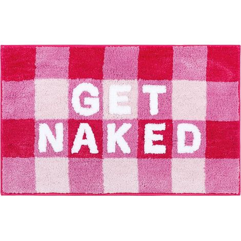 Tapis de Bain Antidérapant 80x50 Rosa à Carreaux, Tapis de Salle de Bain Mignon Doux (1/5)