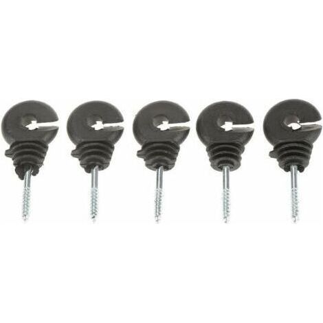 50 Pcs Isolateurs Annulaires à Visser Anneau à Isolant à Vis Accessoires de Clôture Électrique pour Poteau Piquet en Bois, Noir (1/4)
