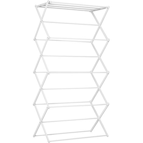 HOMCOM Wäscheständer faltbar 8-stufiger Trockengestell Turmtrockner Turmwäscheständer Trockenständer Metall Kunststoff Weiß 74 x 35 x 144 cm