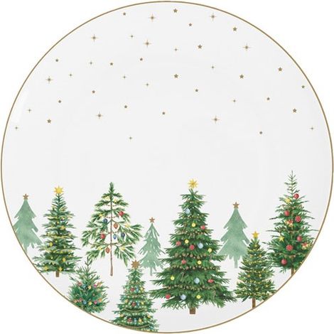 24 Piatti Piatto 27 Cm - Alberi Festivi - Easy Life