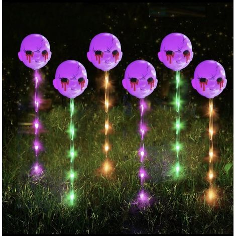 Piquets lumineux LED d'Halloween poupée fantôme pour jardin extérieur, lampe décorative IP65, commande par bouton, tension 1,2V DT-44 (1/5)
