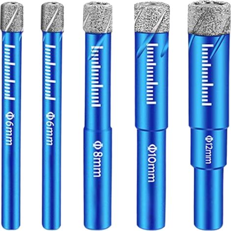 Set di 5 seghe multifunzionali diamantate brasate - per marmo, piastrelle, vetro, accessori per trapano