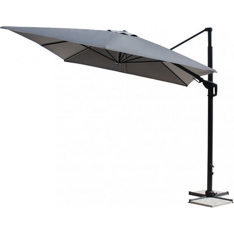 Ombrellone 3x4 mt da giardino in alluminio grigio scuro con copertura in poliestere ed apertura assistita Shake (1/5)