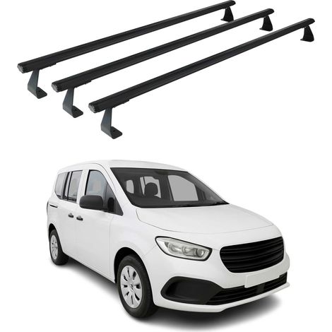 OMAC Barres de toit Heavy Duty compatibles avec Mercedes Citan W420 2021-2026 – 3 barres – Aluminium Noir (1/4)