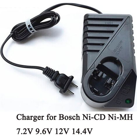 Chargeur 110-240 V compatible avec les batteries Bosch 7,2 V, 9,6 V, 12 V et 14,4 V (prise européenne). (1/5)