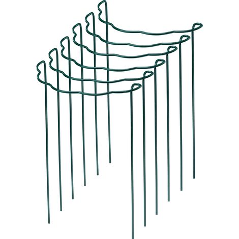 Tuteur pour Fleurs et Plantes Métal Noir 6PCS - Support Solide Anti-Vent pour Roses, Tomates, Concombres et Jardins (1/5)
