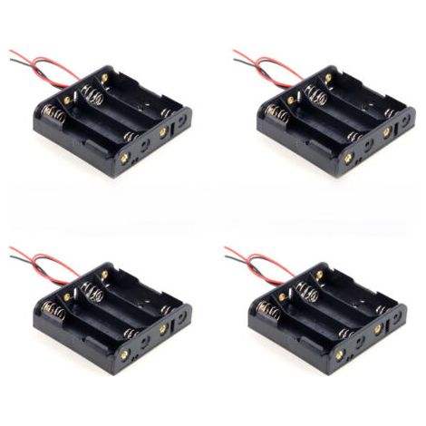 QORVA-4 Piles AA 6V Batterie Case Holder Box Wired on/Off et Cover(4 Pièces ) (1/3)