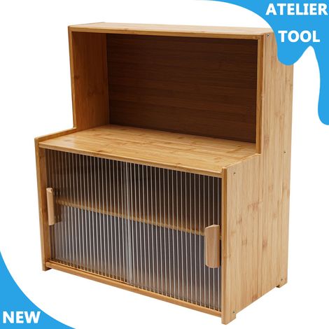 ATELIER Armoire de stockage de cuisine en bambou de 4 niveaux 552861cm Armoire de stockage de comptoir (1/5)