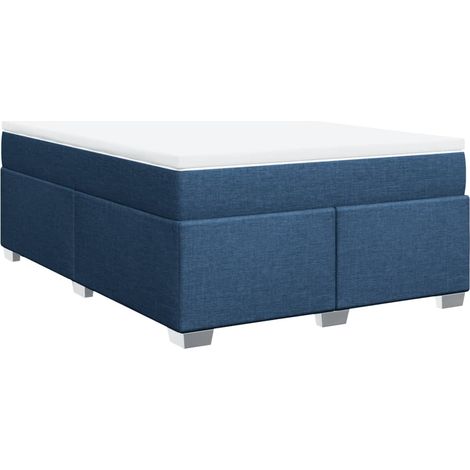 Maison Exclusive - Cama box spring con colchón tela azul 140x200 (1/5)
