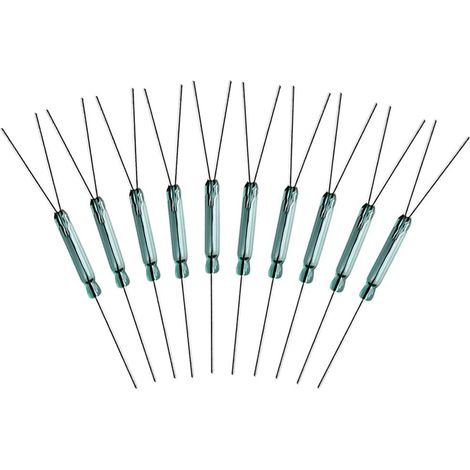 10pièces 4W 3 Broches Interrupteur Reed Interrupteur à Induction Magnétique (2.5mm x 14mm) Normalement Ouvert N/O N/C SPDT Reed Contact, Joint en Verre (1/5)