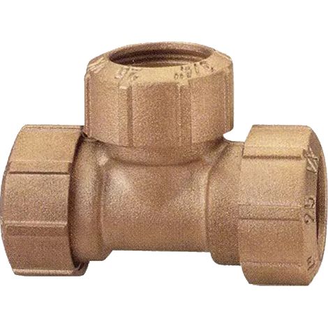 Raccord en T en laiton 25 mm pour tuyaux PE PN16 BAR