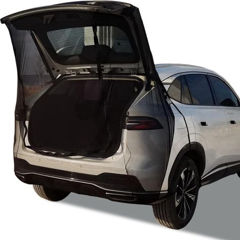 Grande zanzariera per portellone posteriore, 205 x 185 cm, in rete magnetica nera, per auto, camper, furgoni e veicoli ricreazionali. (1/4)