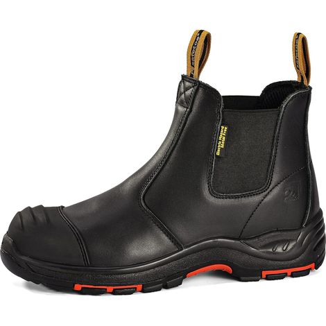 Stivali da lavoro S3 M-8025NB per uomo e donna, realizzati in pelle impermeabile e traspirante, con solette leggere e confortevoli, cuciture composite SB e piastra antiperforazione. (1/5)