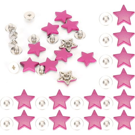 50 Rivets Étoile Zinc 12mm, Accessoires de Monture Anti-Corrosion pour Vêtements (Violet) (1/5)