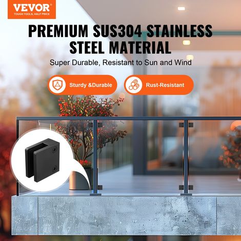 Pinces à verre carrées pour garde-corps en verre trempé de 8 à 12 mm, 40 pcs, pince de montage de verre en acier inoxydable 304, ép… (1/5)