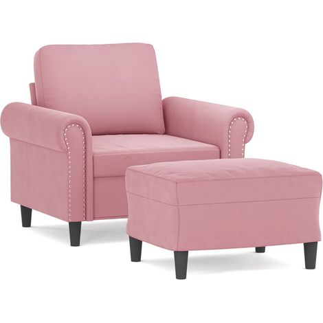 Maison Exclusive - Sessel mit Hocker Rosa 60 cm Samt