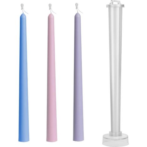 Moules à bougies artisanales en silicone alimentaire – Lot de 6 modèles variés (cylindriques, torsadés, festonnés) pour bougies décoratives de mariage (1/5)