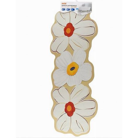 TRADE SHOP - Tappeto Tappetino Arredo Da Bagno 38x118cm Con Motivo Floreale Antiscivolo 87224 -