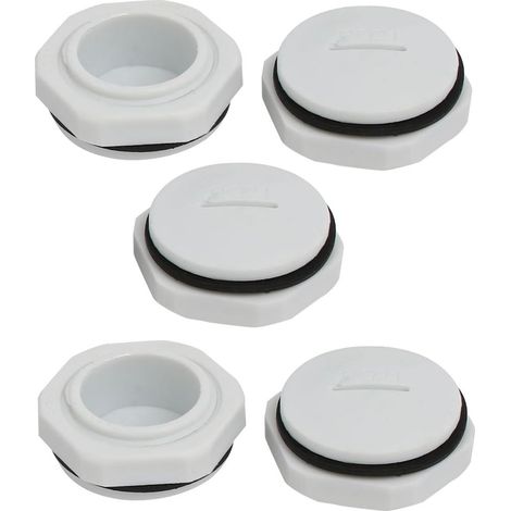 Connecteur de câble mâle fileté en avec capuchon à vis lot PG21 5 nylon blanc (1/3)