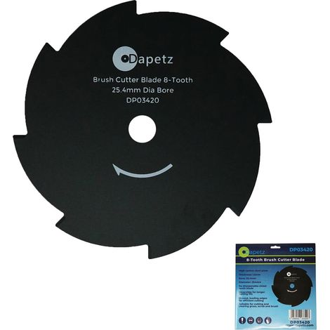 Dapetz ® Brush Trimmer Strimmer Cutter Gardening Blade 25.4mm Bore Strimmer/Brush Cutter Blade 8 Teeth Carbide Tipped Brush Grass Trimmer, Weed Eater Compatible with Bosch, Makita & Stihl (1/5)