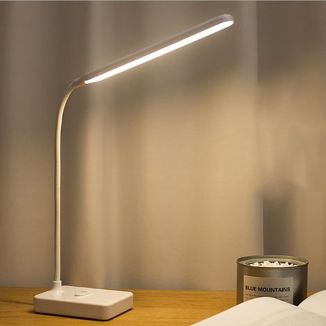 Lampe de bureau LED multifonctionnelle avec protection oculaire, lampe de lecture portable pour la maison, le bureau et la chambre à coucher 1901, double fonction chargement et branchement (1/5)