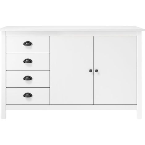 Maison Exclusive - Credenza Hill Bianca 130x40x80 cm in Legno Massello di Pino