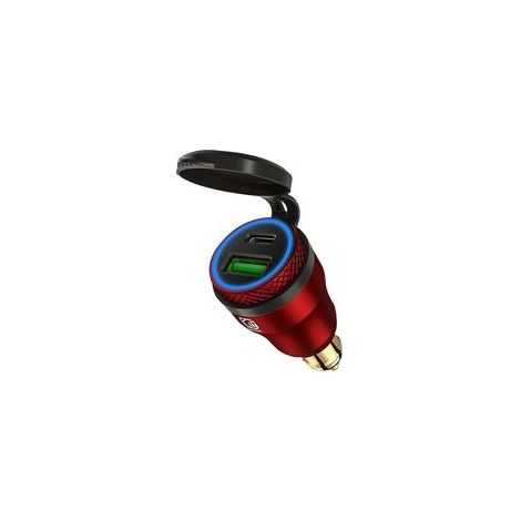 Moto étanche 12v 24v Qc3.0 Usb Type C Pd chargeur rapide adaptateur secteur Hella Din prise prise pour Ducati moto rouge 3