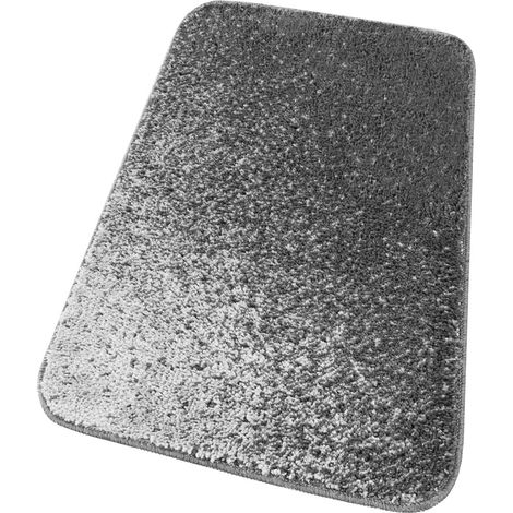 Tappeto Bagno Camera Scendiletto Doccia Vasca Antiscivolo Assorbente Shaggy Soffice IBISCO A Grigio - 60x120 cm