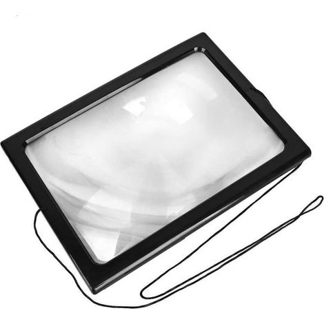 Loupe de bureau pliable avec éclairage LED et cordon, grossissement 3x, format A4, pleine page. (1/5)