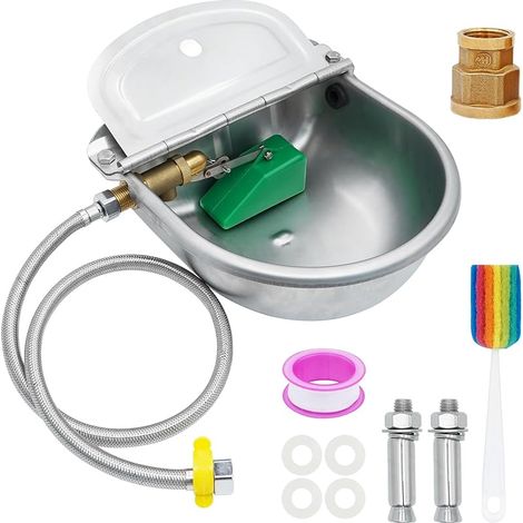 Abreuvoir automatique pour chien - Distributeur d'eau en acier inoxydable - Pour l'extérieur - Pour animaux de compagnie