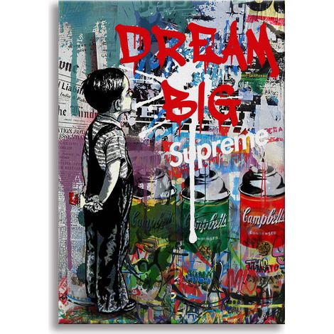 Dream Big -  Quadro Canvas Contemporaneo su telaio in legno - Misura: 50x70 cm (1/4)