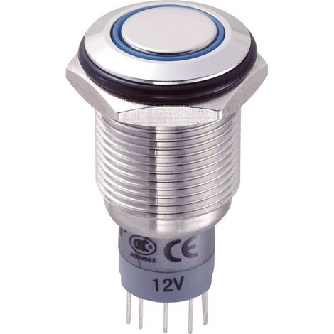 TRU COMPONENTS 701895 LAS2GQF-11E/B/12V/S/P Pulsante antivandalo 250 V/AC 3 A 1 x On / (On) Momentaneo Blu 1 pz. (1/2)