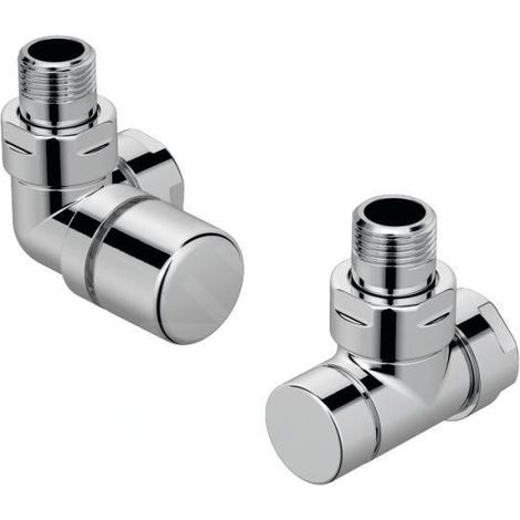 Zehnder Accessoires - Vanne d'angle gauche Set I et raccord d'angle pour retour 1/2, chrome 838998