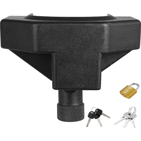 Serrure d'attelage de remorque, compatible avec coupleurs 58,7 mm, antivol renforcé avec 3 clés et cadenas, résistant au perçage et aux chocs, pour caravanes, bateaux et remorques. (1/5)